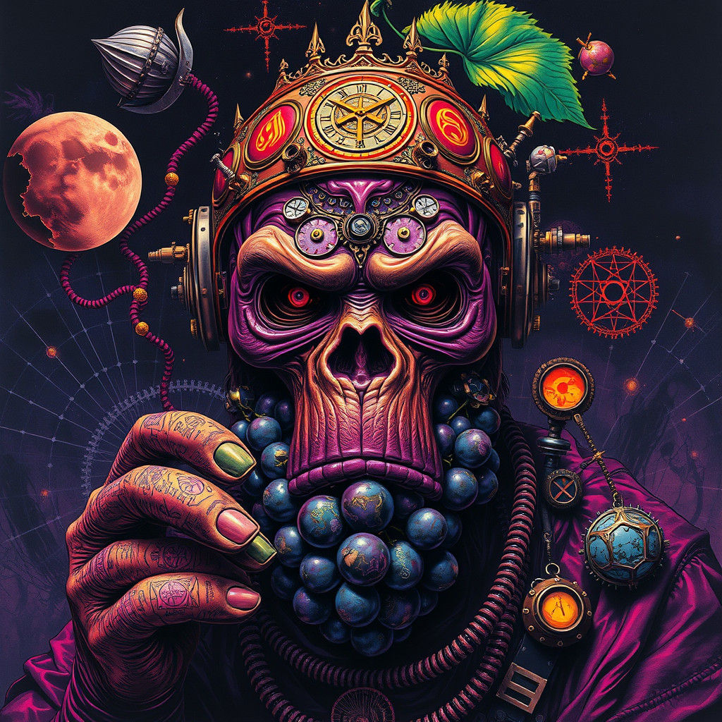 Maximalist Grape Ape Portrait in Gasoline Ink