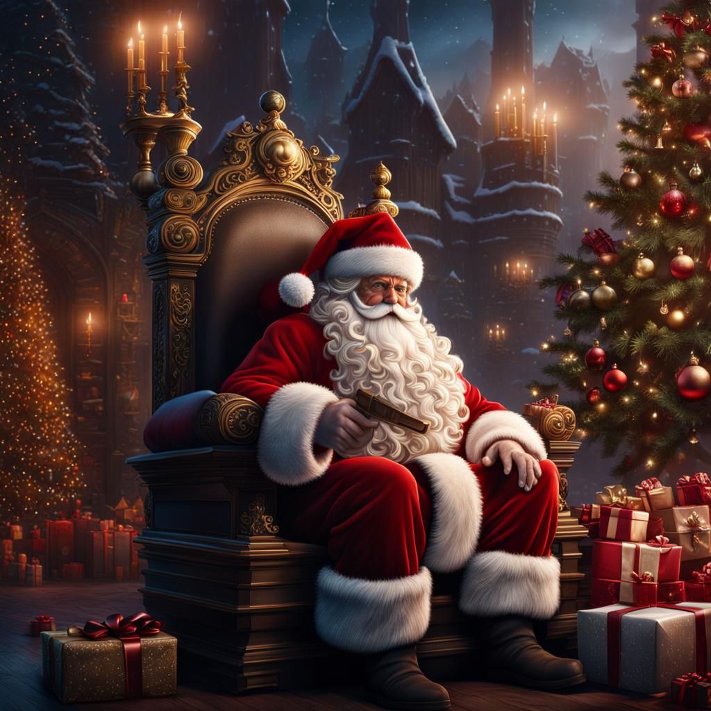 Santa Claus Counting Down to Christmas