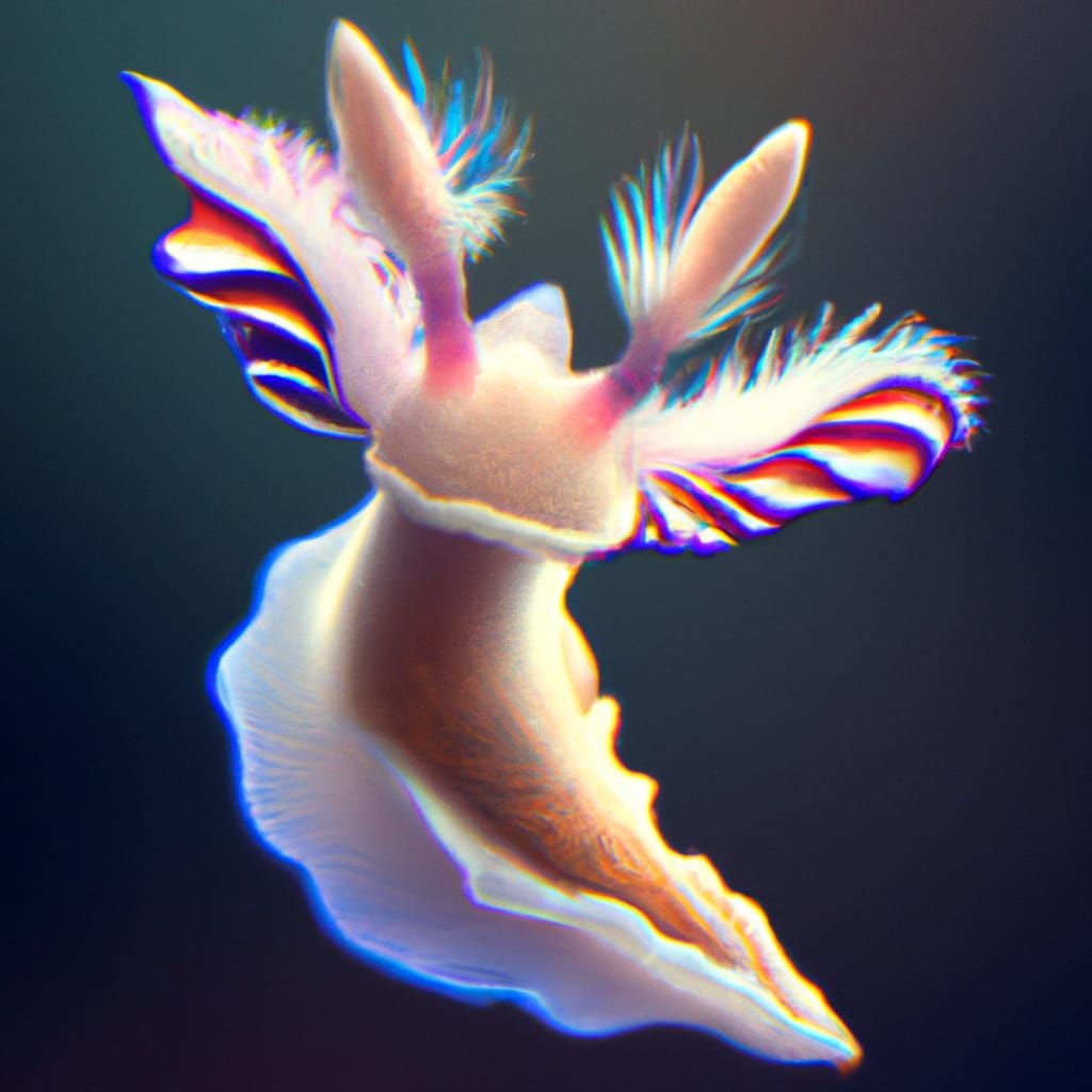 Adorable Winged Nudibranch: Hyperrealistic Digital Art