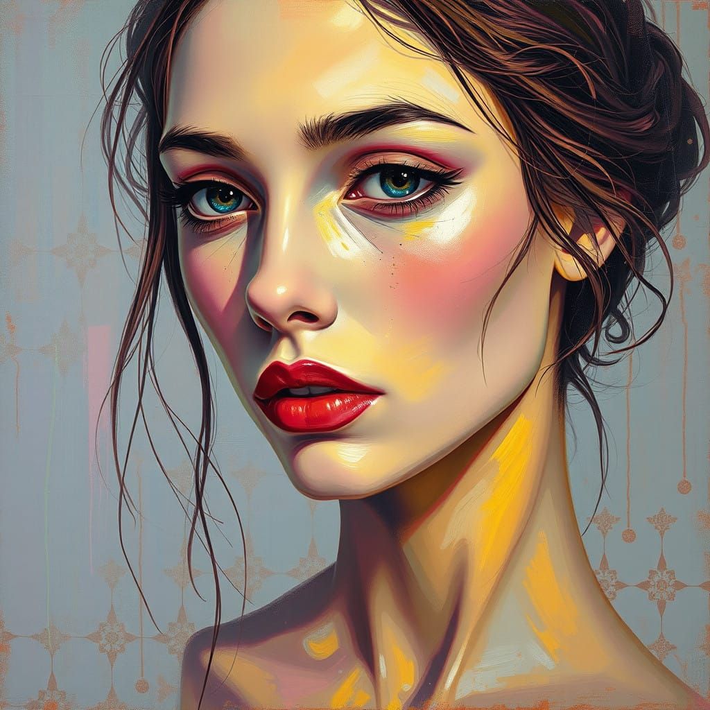 Ethereal Pastel Goth Goddess in Oil