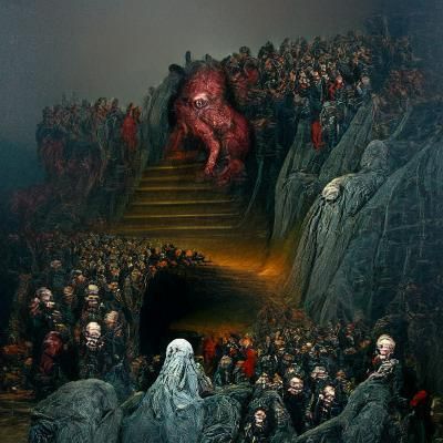 The Line at Hell's Gate: A Gothic Horror Scene