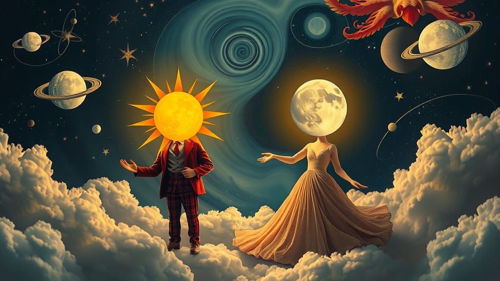 Sun and Moon Swap Roles in Surreal Celestial Scene