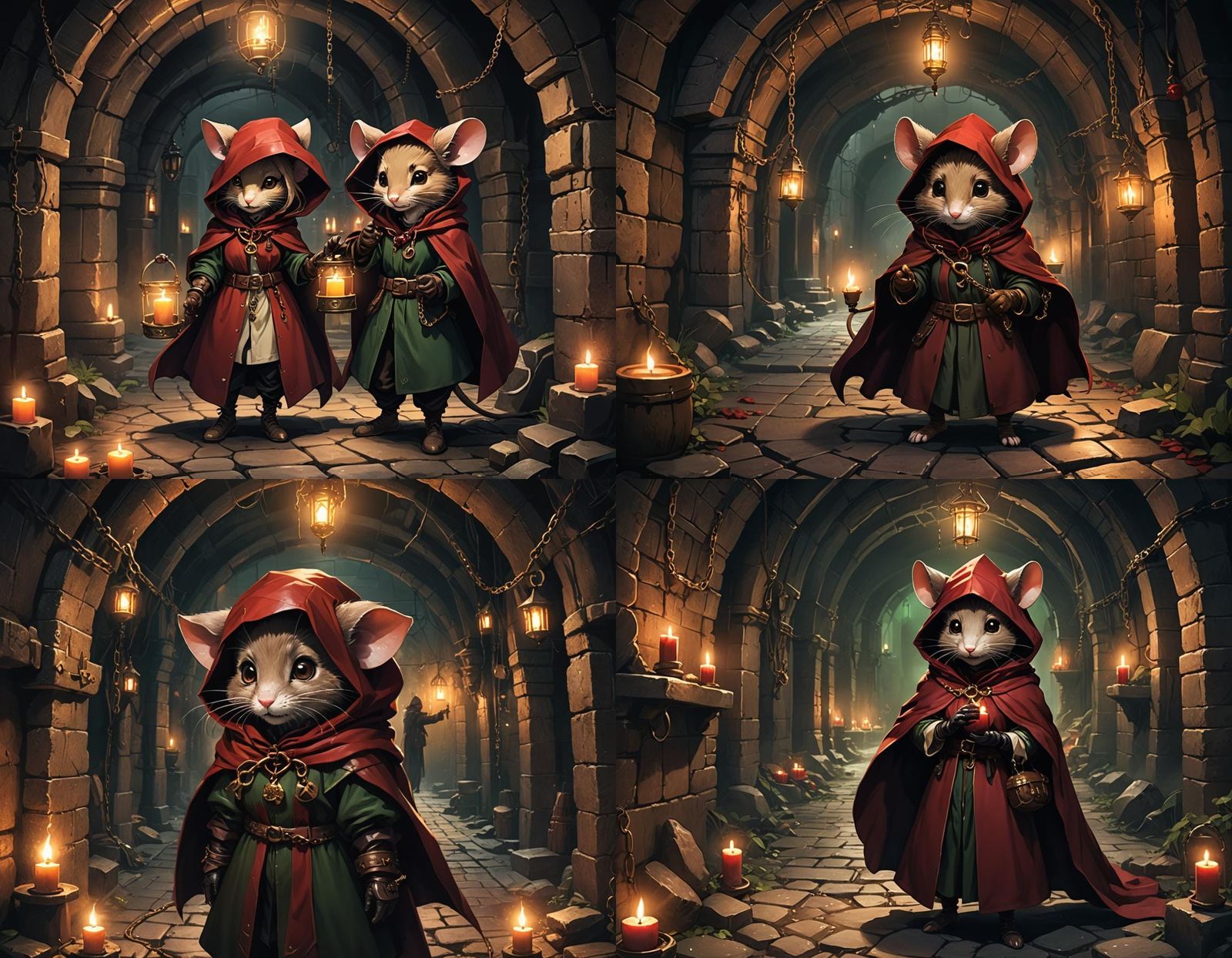 Anime Mouse Cleric in Dark Dungeon