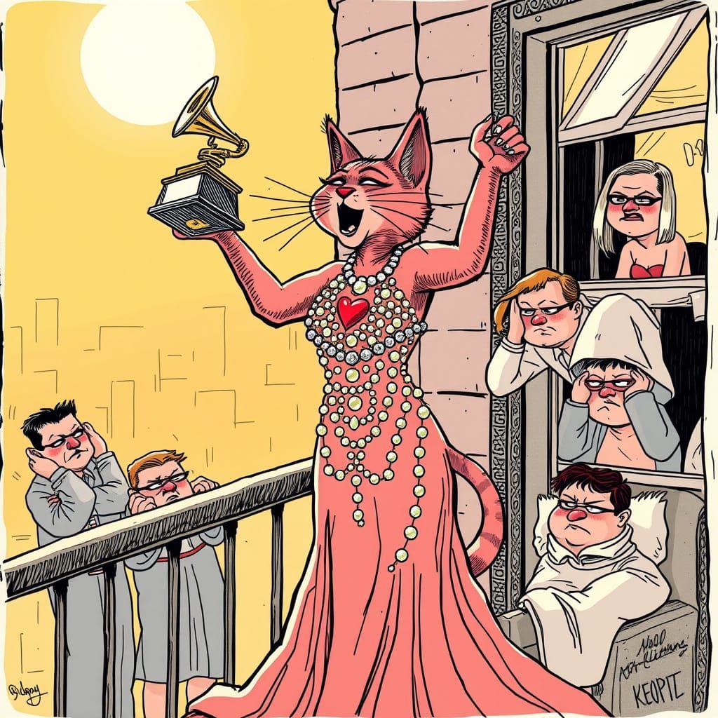 Feline Diva Triumphs in the Spotlight