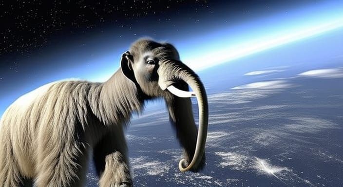 Woolly Mammoth Drifting in Space