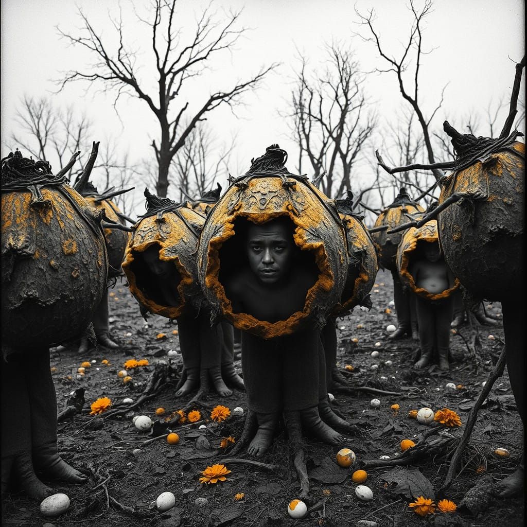 Baroque Surreal Bodies Emerge from Husks in Fine Art