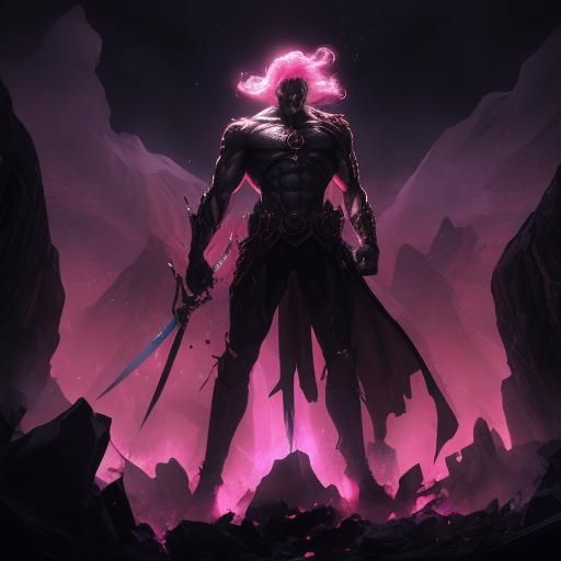 Corrupted Pink Diamond Fusion in Dark Fantasy Style