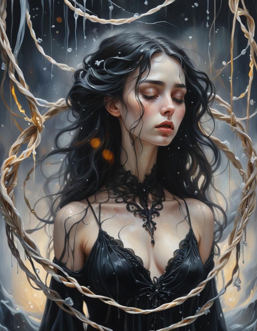 Mysterious Gothic Beauty in Dreamy Surrealism