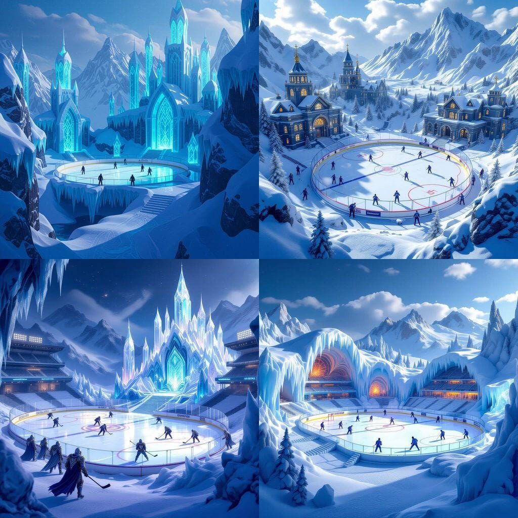Fantasy Ice Hockey Snow World Matte Painting