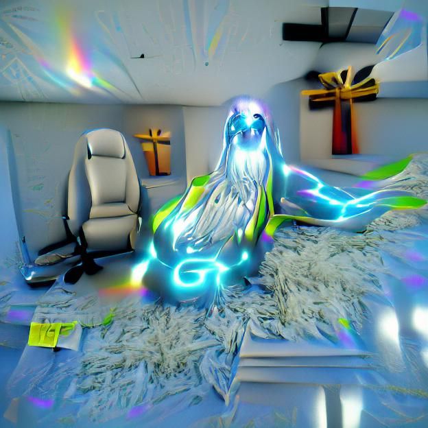 Neon God: Hyperreal Holographic Spirit in 8k