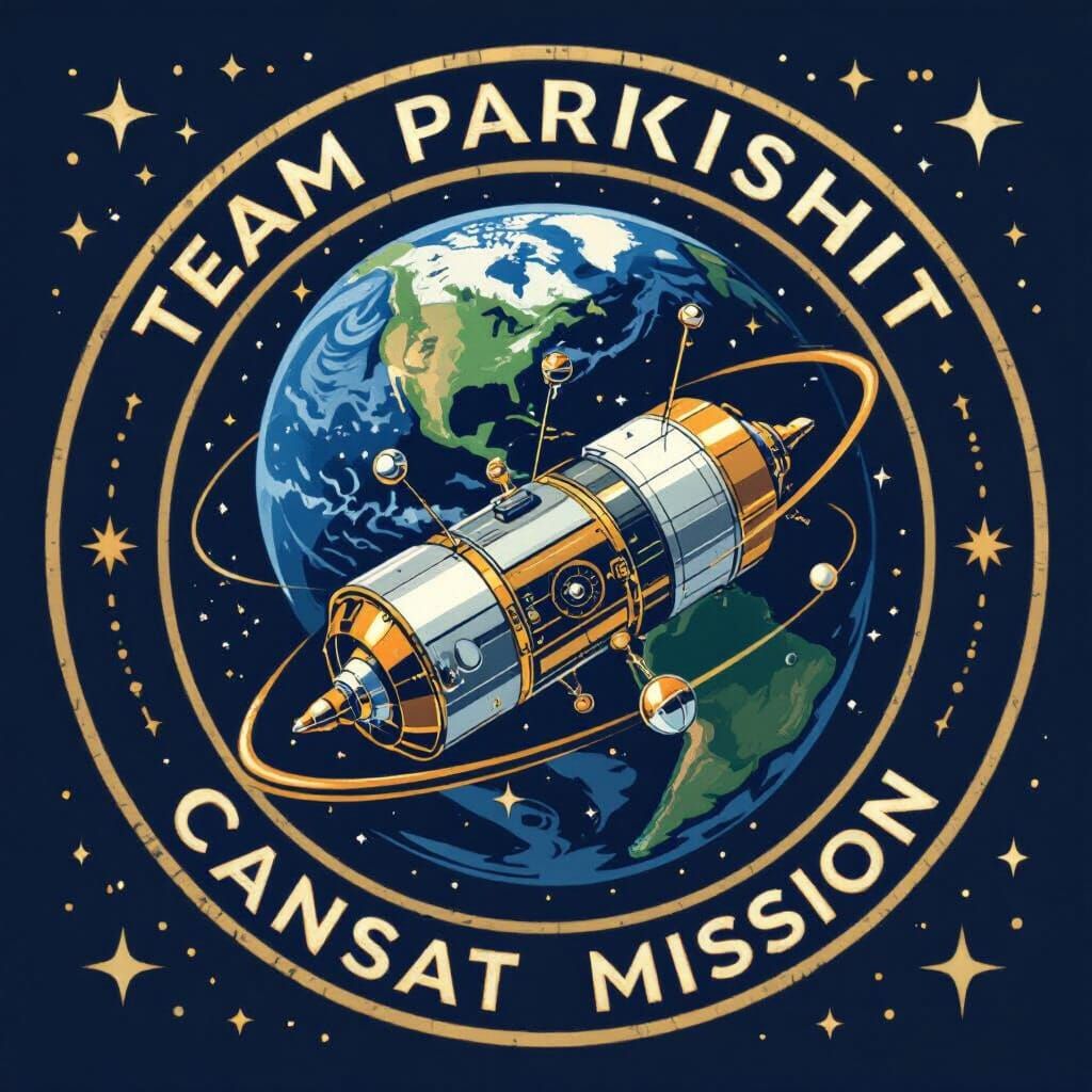 Team Parikshit CanSat Mission Patch: Aerospace Style