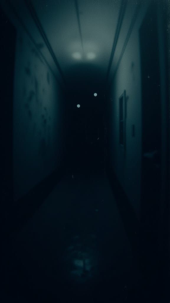 Eerie POV Horror Scene with Glowing Eyes