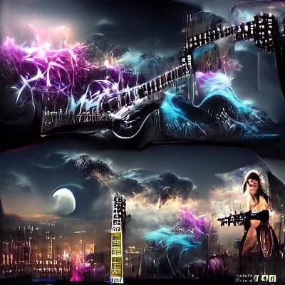 Gothic Rock Girl Guitar Fantasy in HD