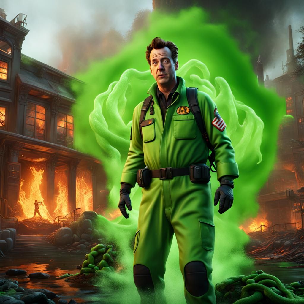 Fiery Slime Scene with Dr. Venkman