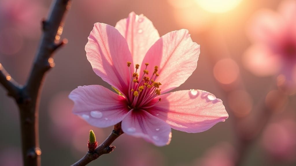 Delicate Cherry Blossom in Morning Light