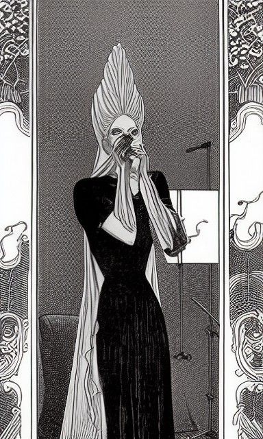 Concubus Assassin Admiring Reflection: Graphic Novel Art