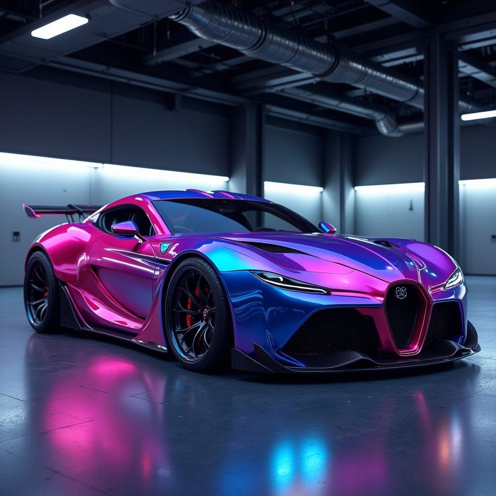 Custom Demon Mecha Car in Showroom