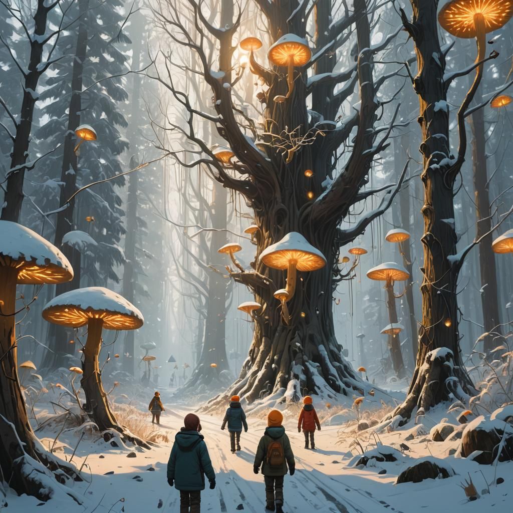 Kids playing in the snow