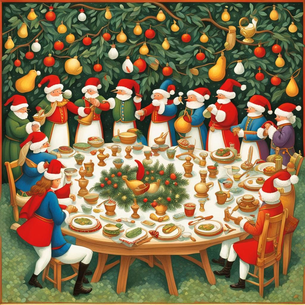 The Twelve Days of Christmas Illustration