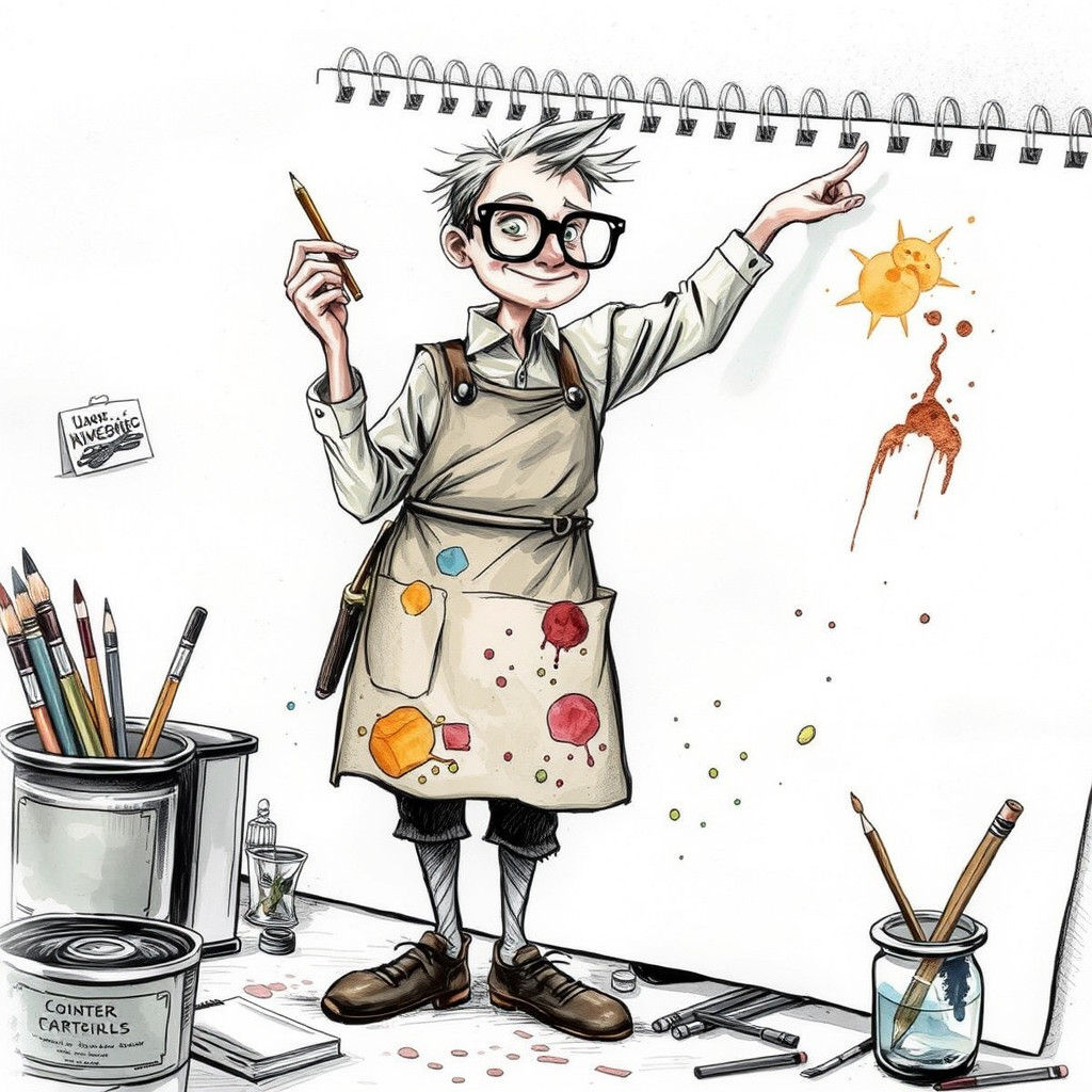 Whimsical Artist's Sketch: Surrealist Art