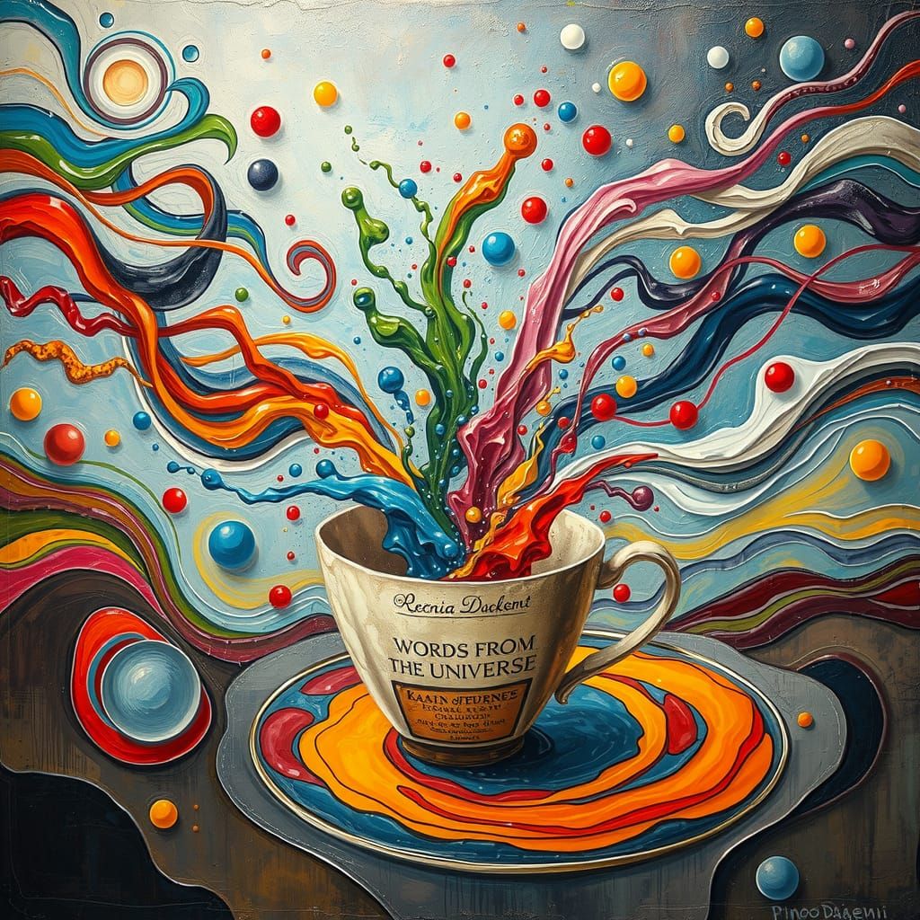 Vibrant Emotions Swirl in Surreal Dreamscape Painting