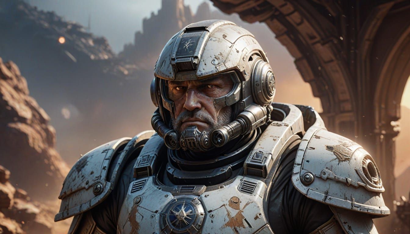 Battle-Scarred Space Marine Commander Embodies Resilience Am...