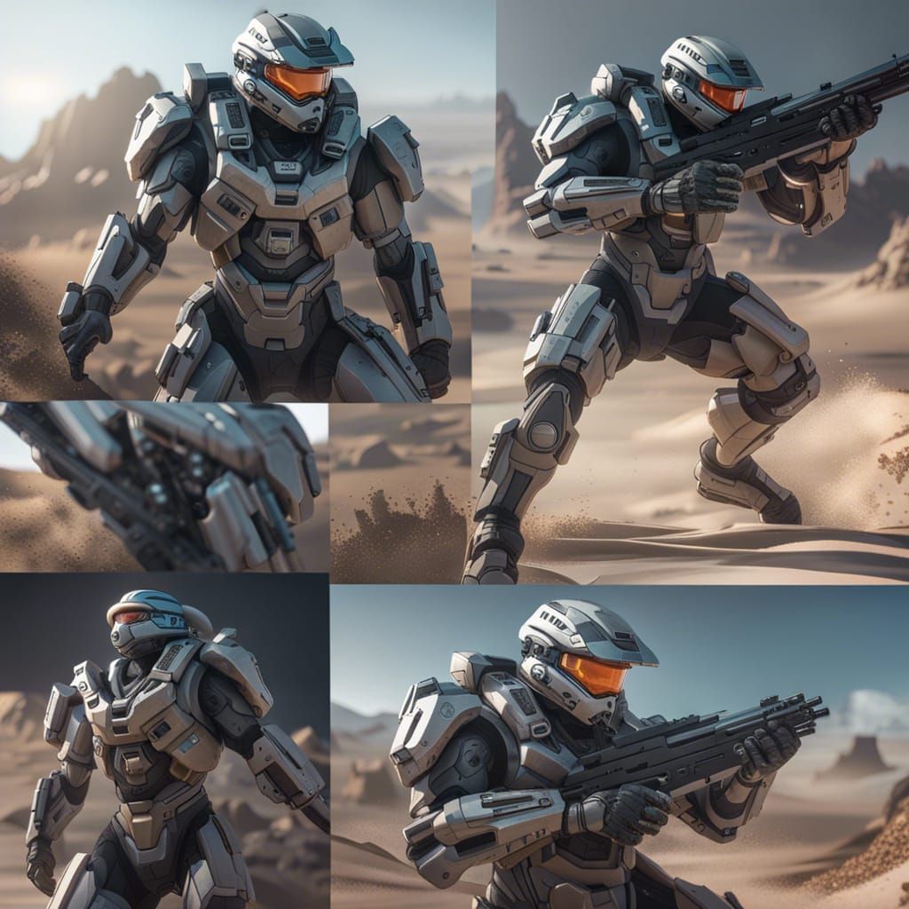 Halo Spartan in Warzone: Sci-Fi Combat Scene
