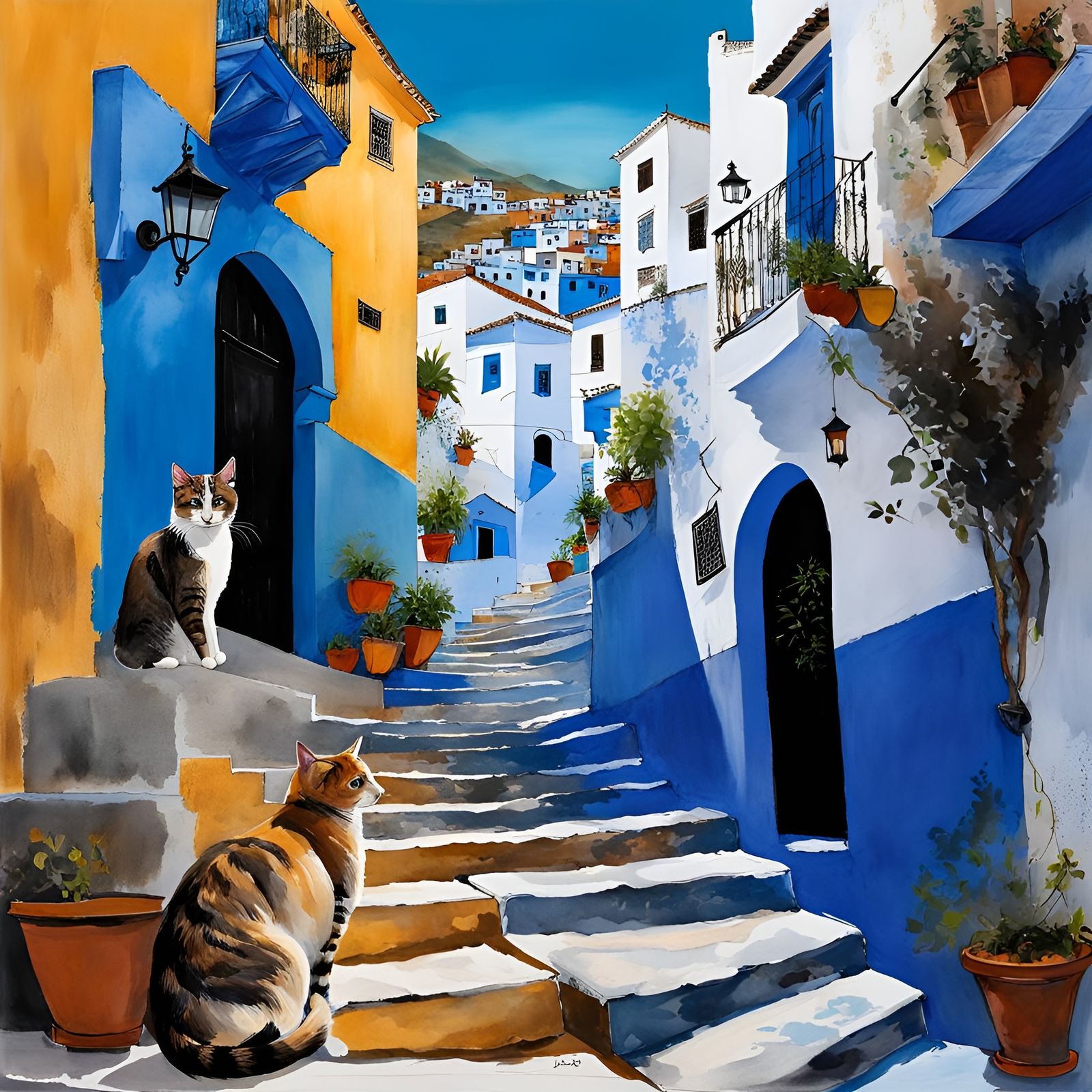 Cats on the Streets of Chefchaouen