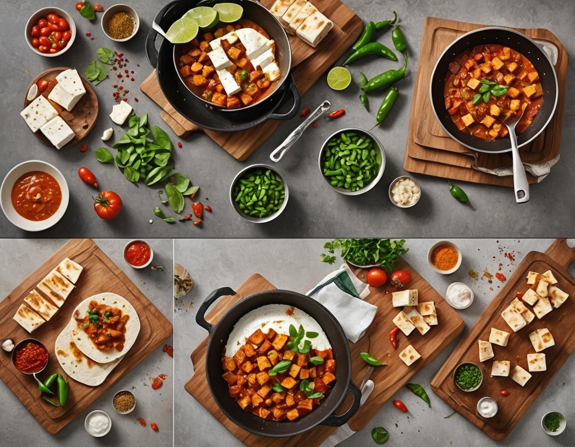 Paneer Cooking Scene in Detailed Matte Painting