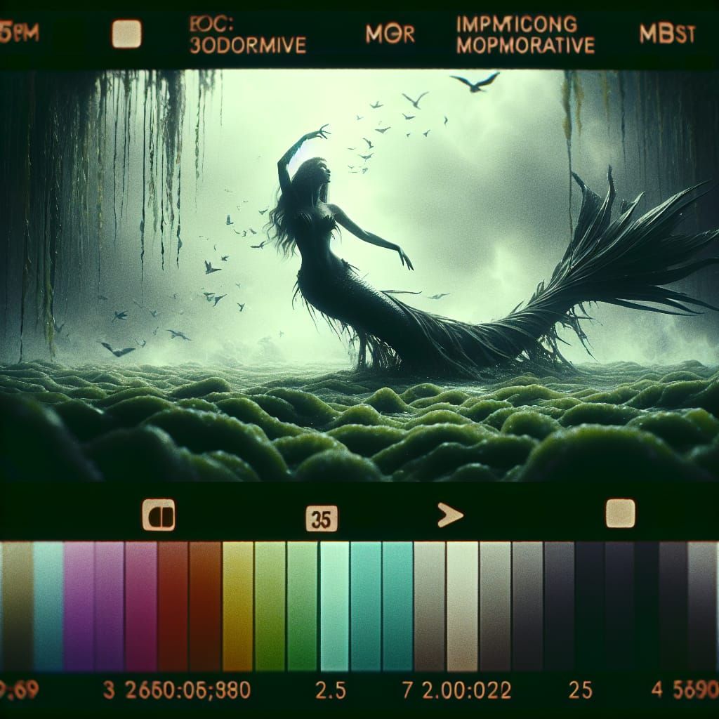 Cinematic Mermaid Gliding Through Slime