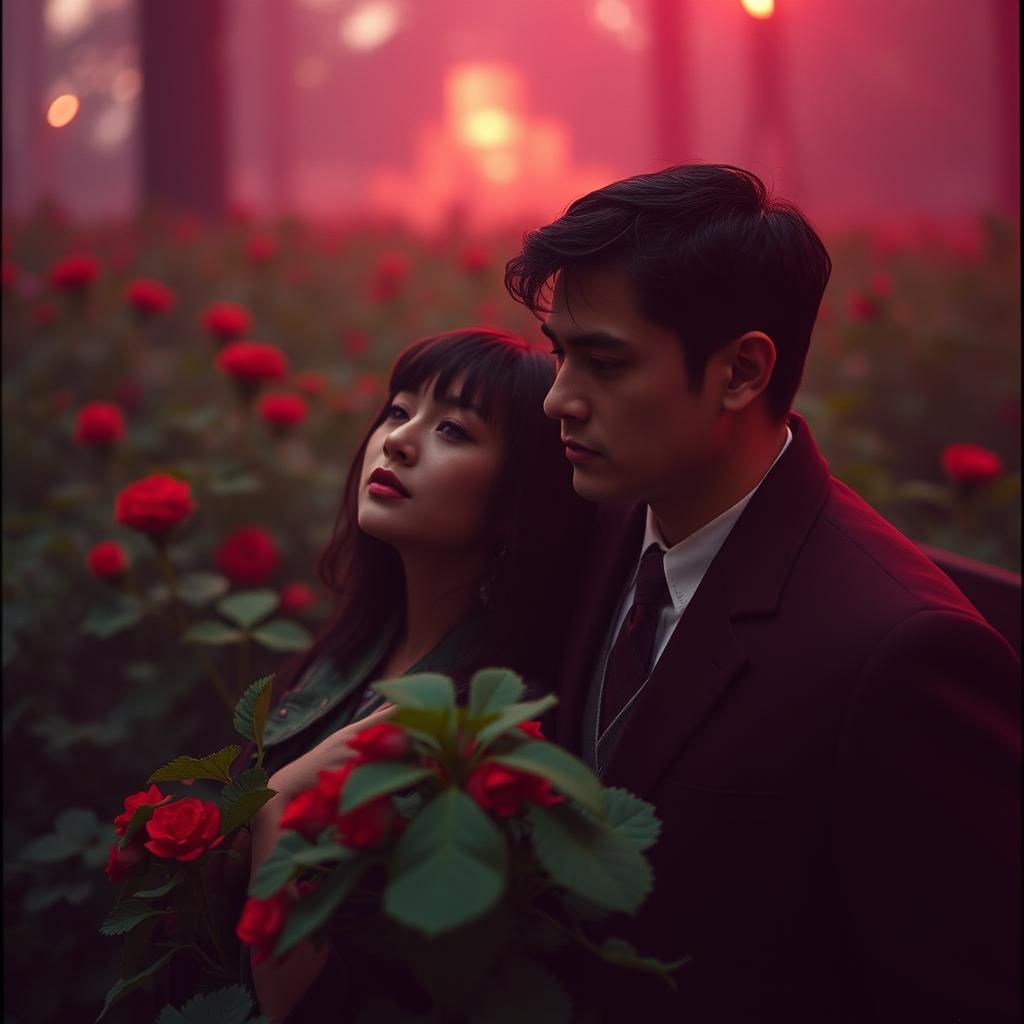 Dramatic Cinematic Film Still in Vibrant Colors