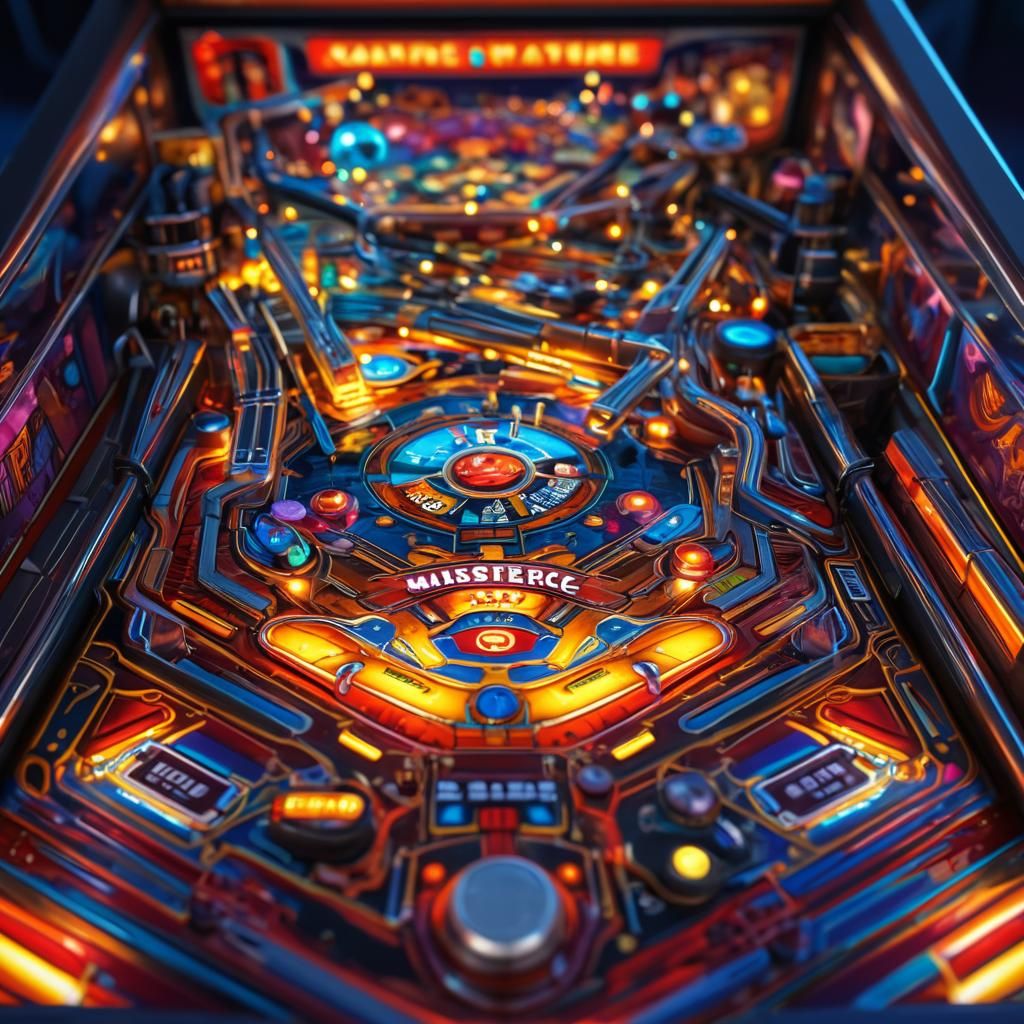 Hyperrealistic Pinball Machine Concept Art in 8K