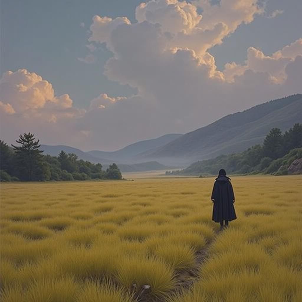 Desolate Moonlit Landscape in Cinematic Concept Art Style