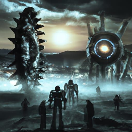 Dystopian Mining Facility Guarded by Riot Police