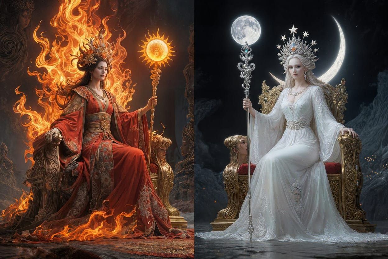 Ethereal Woman in White Dress