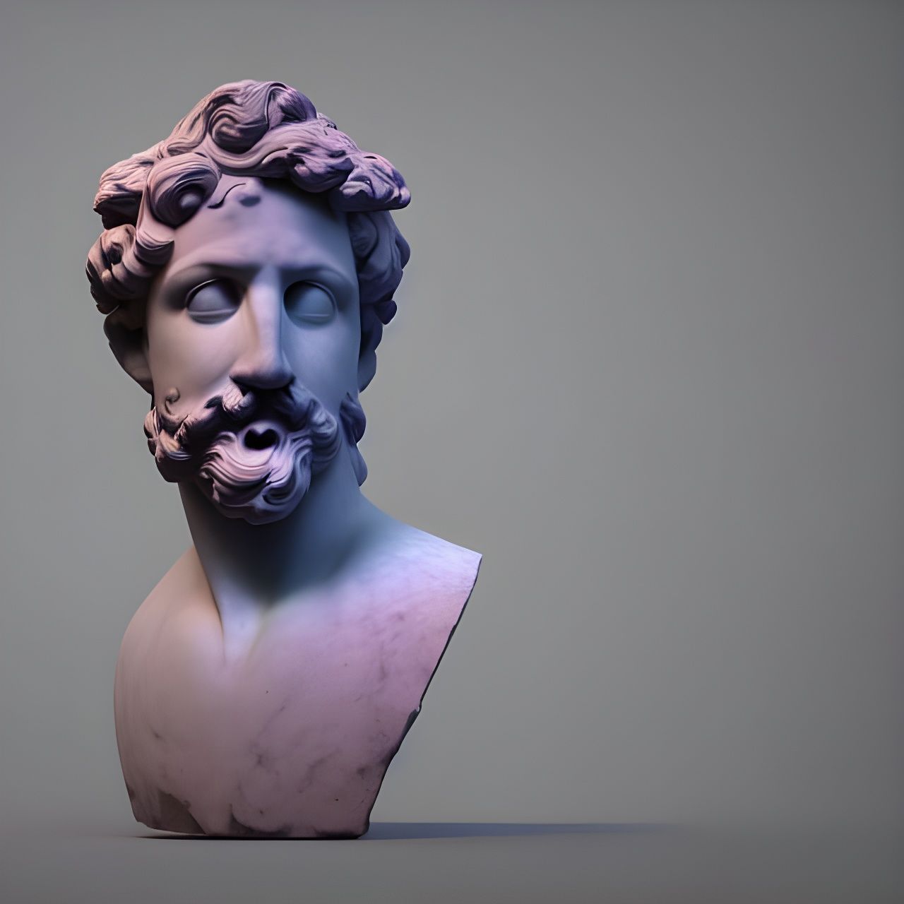 Neon Greek Sculpture in Vaporwave Digital Art