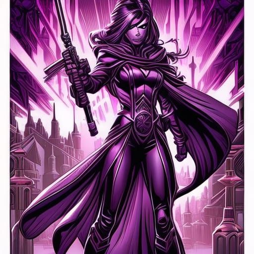 Purple Overdose: Comic Book Art Illustration