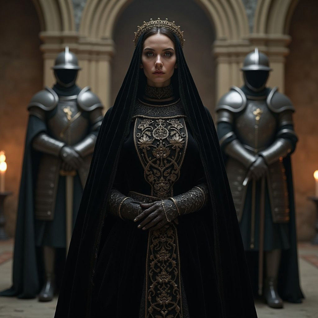 Medieval Queen with Bodyguards: Fantasy Concept Art