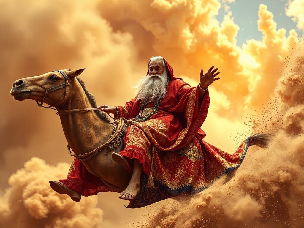 the prompt definitively said flying CARPET!