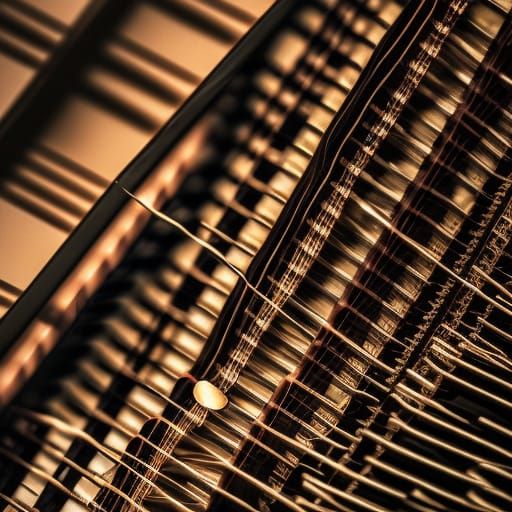 Hyperdetailed Piano Interior: Professional Photography