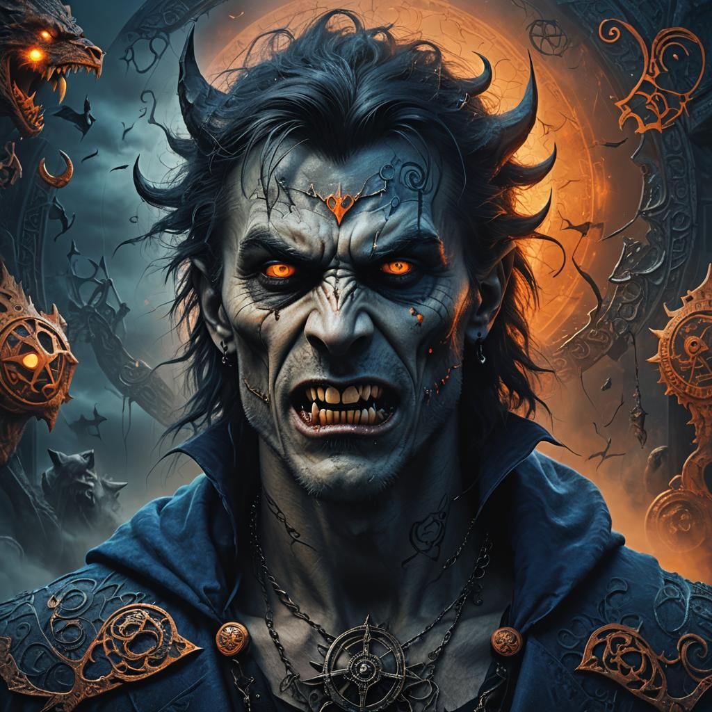 Mystical Hybrid Creature in Dark Fantasy Style