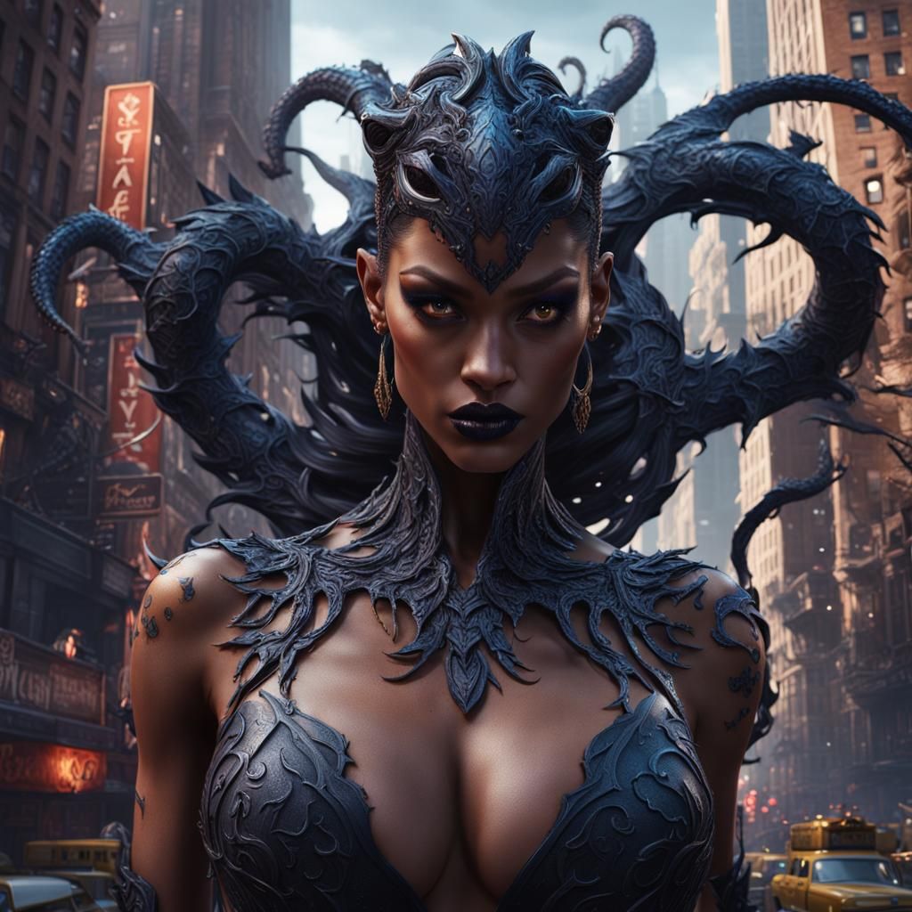 Venomous Girl: Seduction in a Fantastical NYC Painting