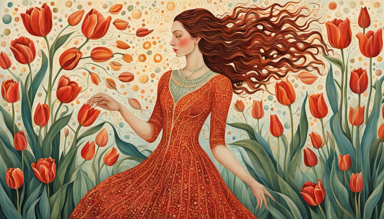 Woman in Liquid Opal Attire Radiates Inner Strength and Powe...