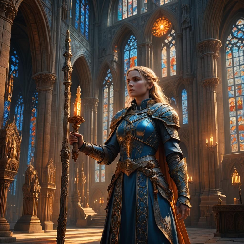 Mystical Cathedral: A Powerful Female Cleric