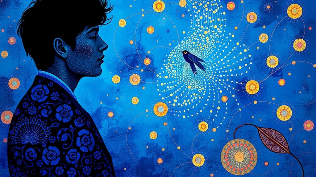 Dreamlike Gustave Klimt-Inspired Figure in Vibrant Colors an...