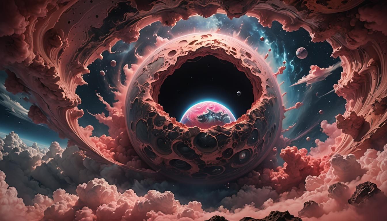 Surreal Eye in the Clouds: 3D Space Art
