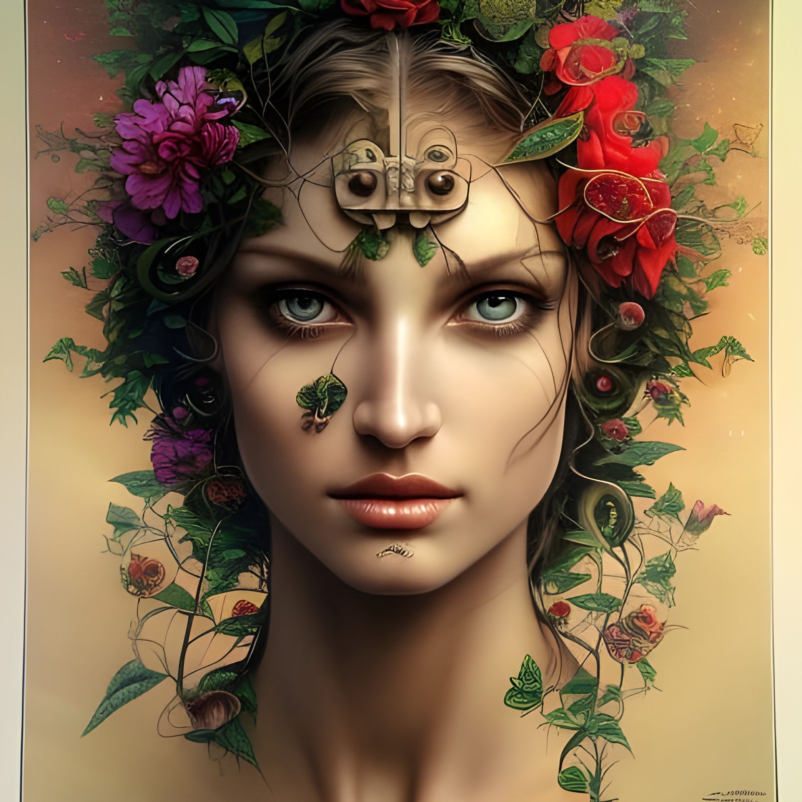 Beautiful Earth Goddess in Hyperdetailed Digital Art