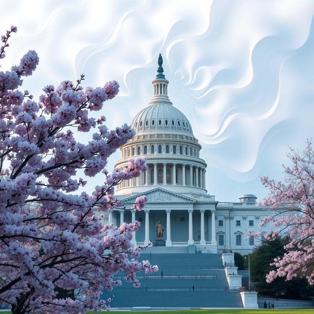 Cherry Blossoms Surround U.S. Capitol with Fractals