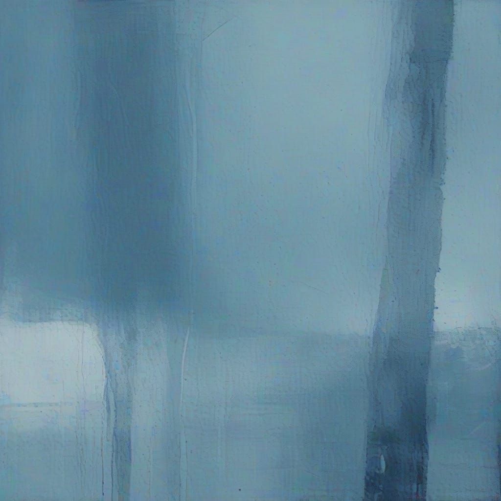 Eerie Blue Abstract Art in Ultraminimalism Style