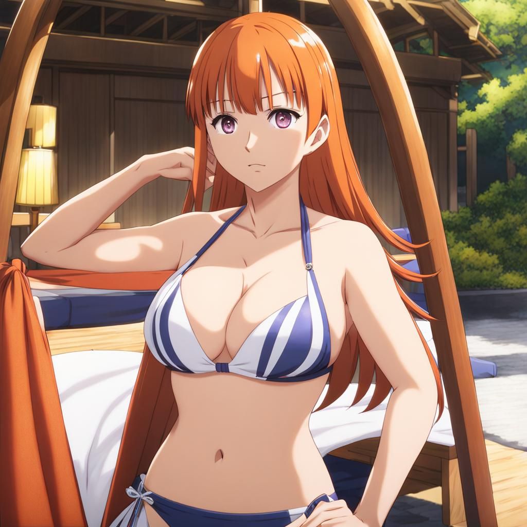 Hinata in Bikini: Anime-Style Illustration